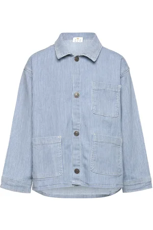 The New Tnjesse Uni Striped Shirt Outerwear Jackets & Coats Denim & Corduroy Blue