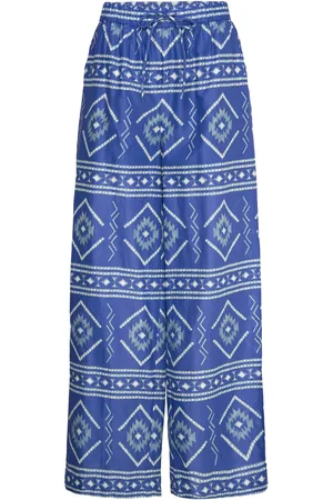 Lollys Laundry Ritall Pants Bottoms Trousers Wide Leg Blue