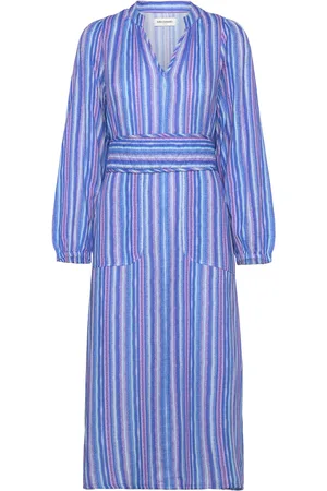 Lollys Laundry Parisll Midi Dress Ls Knælang Kjole Blue