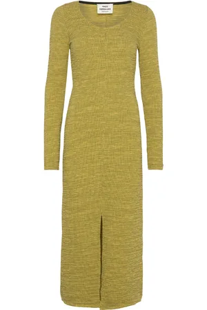 Mads Norgaard Mel Crepe Bibli Dress Knælang Kjole Yellow