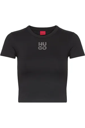 HUGO BOSS Delanor_1 Sport Women Sport Clothing Sports Tops & T-shirts Sport Crop Tops Sport Short-sleeved Crop Tops Black