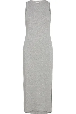 Object Objjamie S/L Long Dress Noos Knælang Kjole Grey