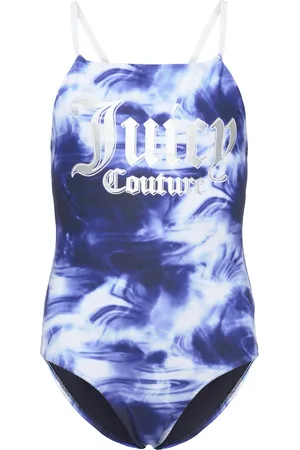 Juicy Couture Marble Print Swimsuit Badedragt Badetøj Navy