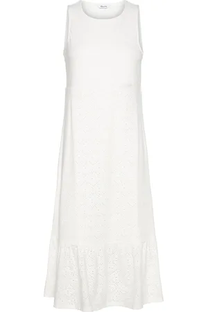 BUBBLEROOM Broderie Anglaise Dress Knælang Kjole White