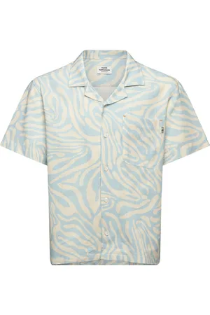 Mads Norgaard Armando Kenni Aop Shirt Tops Shirts Short-sleeved Shirts Blue