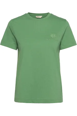 GANT Reg Tonal Shield Ss T-Shirt Tops T-shirts & Tops Short-sleeved Green