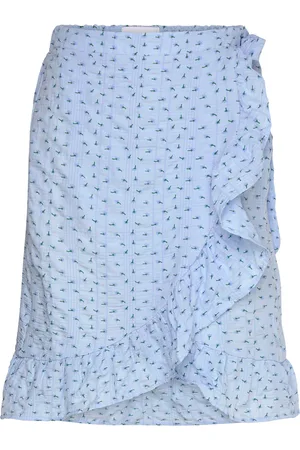 Noella Joyce Skirt Viscose Skirts Wrap Skirts Blue