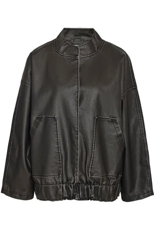 Noisy May Nmhalston Washed Pu L/S Bomber Jacket Bomberjakke Black