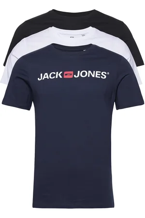 JACK & JONES Jjecorp Logo Tee Ss Crew Neck 3Pkmp Noos Tops T-Kortærmet Skjorte White Jack & J S