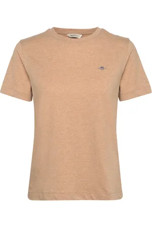 GANT Reg Shield Ss T-Shirt Tops T-shirts & Tops Short-sleeved Beige