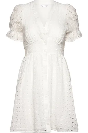 BUBBLEROOM Nettie Broderi Anglaise Dress Kort Kjole White