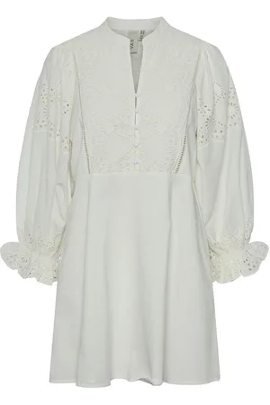 Y.A.S Pio Ls Dress S. Kort Kjole White