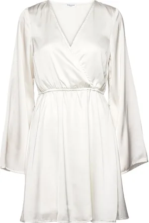 BUBBLEROOM Malique Satin Dress Kort Kjole White