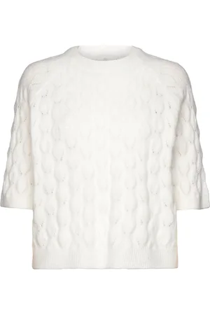 Kaffe Kamalene Knit Pullover Tops Knitwear Jumpers White