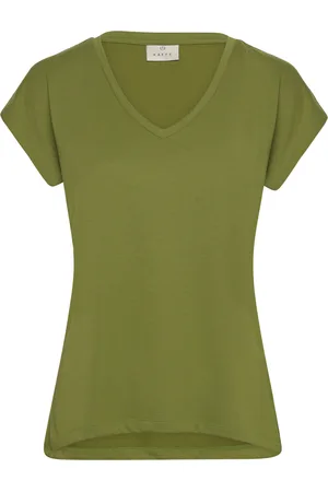 Kaffe Kalise T-Shirt Tops T-shirts & Tops Short-sleeved Khaki Green