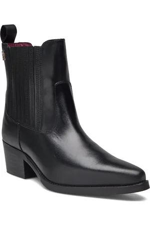 Tommy Hilfiger Th Leather Cowboy Boot Shoes Boots Cowboy Boots Black