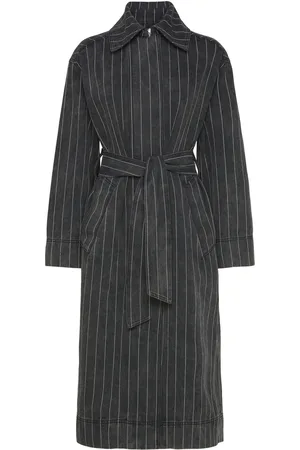 DAY Birger et Mikkelsen Hobbes - Denim Stripes Trenchcoat Frakke Black