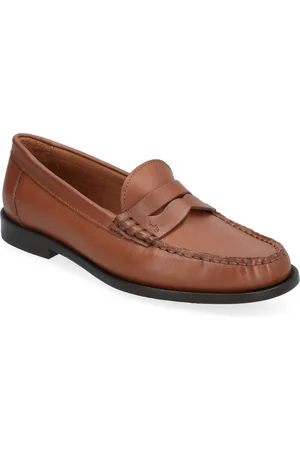 Ralph Lauren Calfskin Penny Loafer Loafers Flade Sko Brown