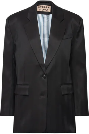 Stella Nova Herringb Blazer Blazers Single Breasted Blazers Black