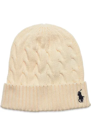 Ralph Lauren Cotton-Cotton Cable Hat Accessories Headwear Beanies Cream
