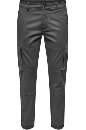Only & Sons Onscam Stage Cargo Cuff Life 6687 Noos Bottoms Trousers Cargo Pants Grey