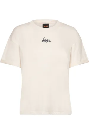 HUGO BOSS C_Evi_1 Tops T-shirts & Tops Short-sleeved Cream