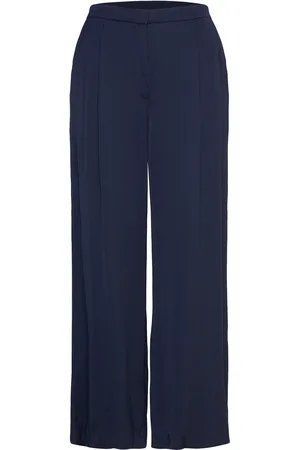 Lindex Trousers Ellen Bottoms Trousers Wide Leg Navy