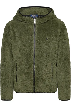 Ralph Lauren P-Layer 2 Teddy Fleece Jacket Outerwear Fleece Outerwear Fleece Jackets Khaki Green