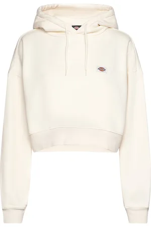 Dickies Oakport Cropped Hoodie Tops Sweatshirts & Hoodies Hoodies Cream