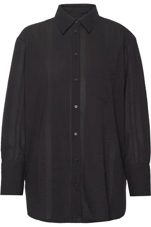 GANT Rel Seersucker Stripe Shirt Tops Shirts Long-sleeved Black