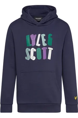 Lyle & Scott Polygon Graphic Hoodie Tops Sweatshirts & Hoodies Hoodies Navy