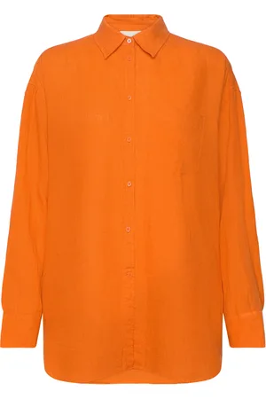 GANT Os Linen Shirt Tops Shirts Linen Shirts Orange