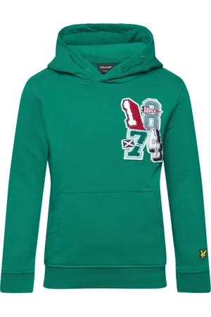 Lyle & Scott 1874 Patch Graphic Hoodie Tops Sweatshirts & Hoodies Hoodies Green