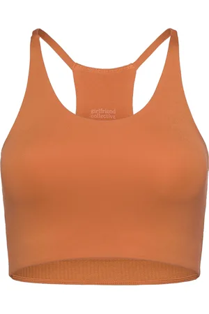 GIRLFRIEND COLLECTIVE Float Cleo Halter Bra Lingerie Bras & Tops Sports Bras - All Orange