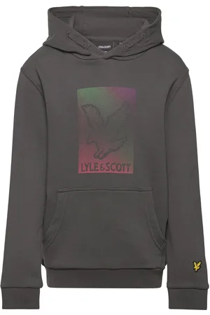 Lyle & Scott Dotted Eagle Graphic Hoodie Tops Sweatshirts & Hoodies Hoodies Grey