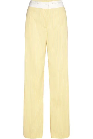 STINE GOYA Sgbibbi, 2119 Poplin Lurex Bottoms Trousers Straight Leg Yellow