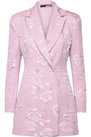 ROTATE Jacquard Blazer Dress Blazers Double Breasted Blazers Pink