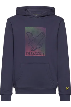 Lyle & Scott Dotted Eagle Graphic Hoodie Tops Sweatshirts & Hoodies Hoodies Navy
