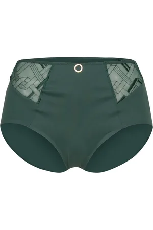 Chantelle Graphic Support High Waisted Support Full Brief Designers Panties High Waisted Panties Green