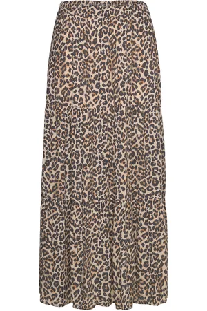 ONLY Carcikka Long Skirt Aop Tops T-shirts & Tops Long-sleeved Beige