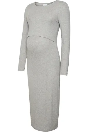 Mama;licious Mlbrynna June Ls Jrs Midi Dress 2F Noos Dresses Bodycon Dresses Grey