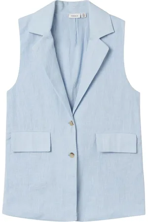 NAME IT Nkffalinnen Waistcoat Tops Vests Blue