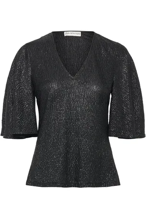 Ida Sjöstedt 305 Myra Top Tops Blouses Short-sleeved Black
