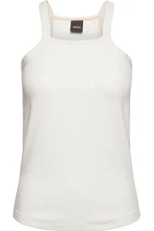 HUGO BOSS C_Egoi Tops T-shirts & Tops Sleeveless White