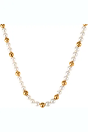 By Jolima Jolie Pearl Necklace Accessories Jewellery Necklaces Pearl Necklaces Gold