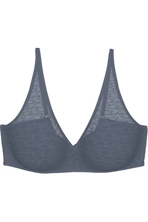 Triumph Signature Sheer P Ex Lingerie Bras & Tops Soft Bras Non Wired Bras Blue