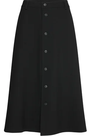 Ralph Lauren Wool Crepe Butt D Skirt Skirts Knee-length & Midi Skirts Black