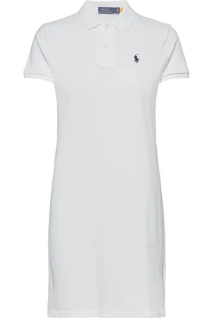 Ralph Lauren Cotton Mesh Polo Dress Kort Kjole White