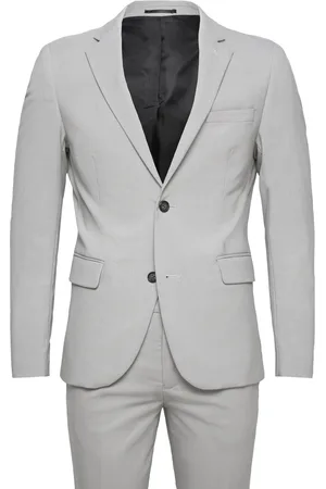 Lindbergh Plain Mens Suit - Normal Length Habit Grey