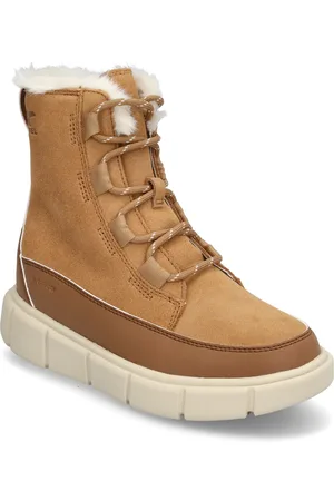 sorel Youth Explorer Iii Lace Wp Sport Winter Boots Winterboots Pull On Beige